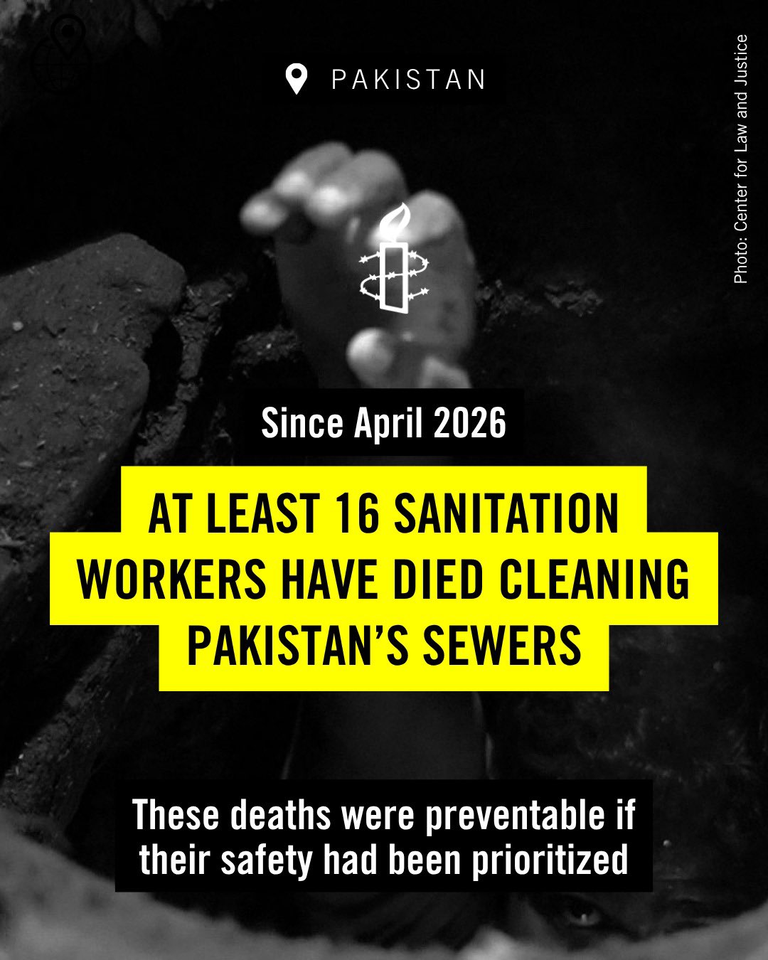 16 Sanitation Workers Dead Since April, Amnesty Warns Pakistan