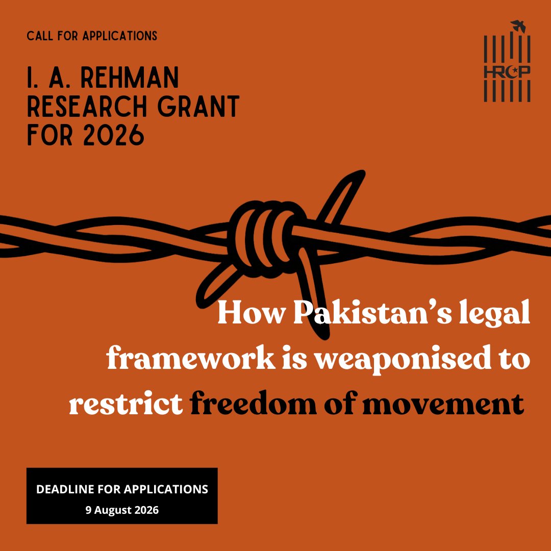 HRCP opens 2026 I.A. Rehman Research Grant on misuse of anti-terrorism laws